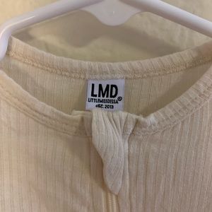 Little Miss Dessa Neutral ribbed Footie 6-9M